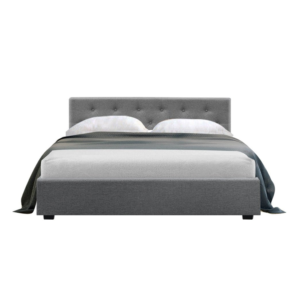 Dorilla Storage Double Bed Frame Grey - Bedzy Australia