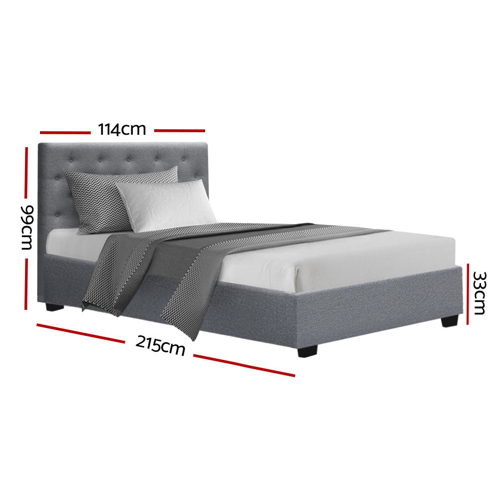 Dorilla Storage King Single Bed Frame Grey - Bedzy Australia