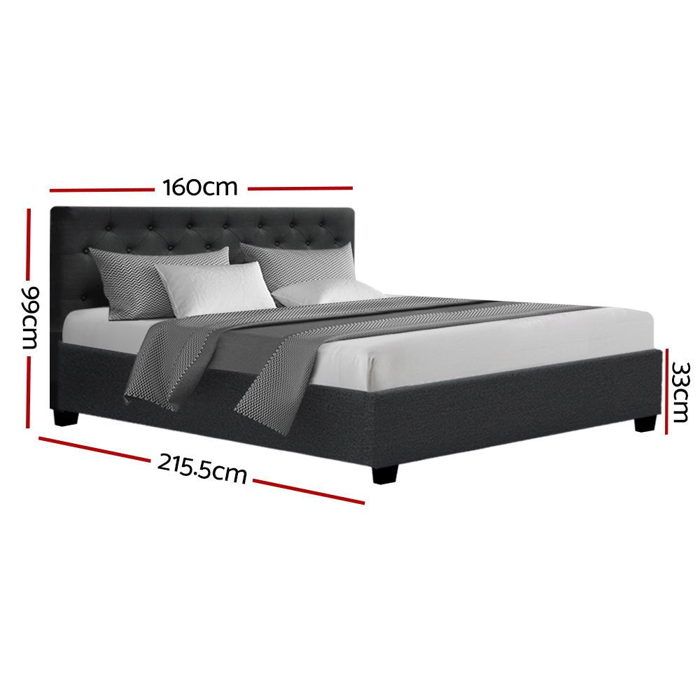 Dorilla Storage Queen Bed Frame Charcoal - Bedzy Australia