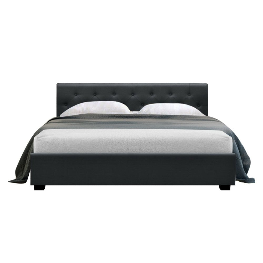 Dorilla Storage Queen Bed Frame Charcoal - Bedzy Australia