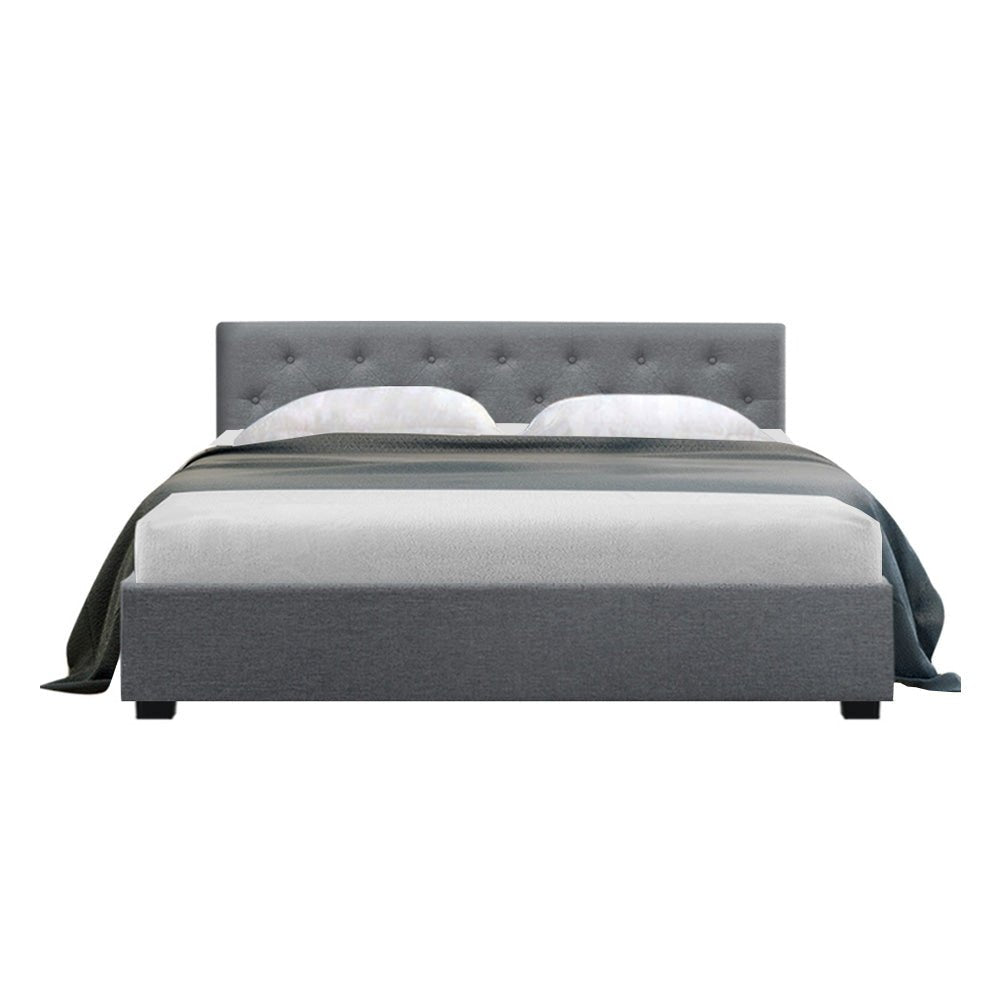 Dorilla Storage Queen Bed Frame Grey - Bedzy Australia