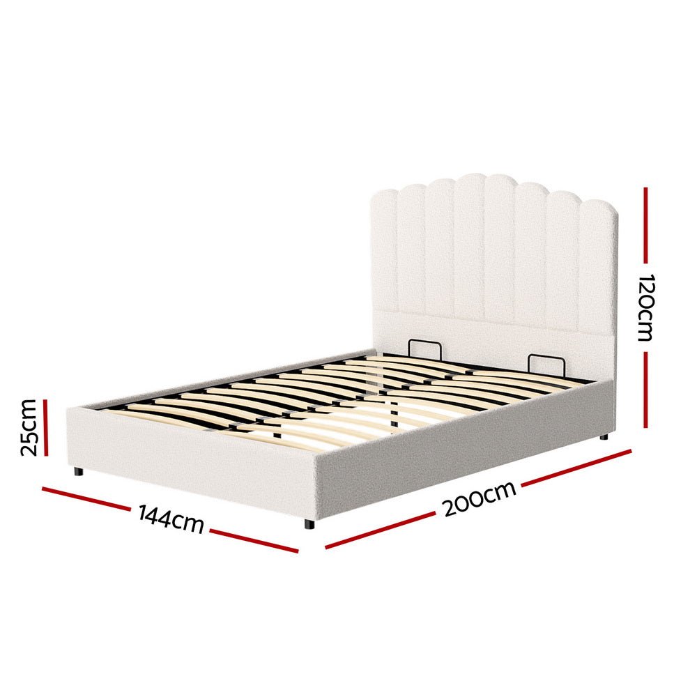 Double Package | Fion Boucle Storage Bed & Bonita Pillow Top Mattress (Medium Firm) - Baby & Kids > Kid's Furniture > Kid's Beds & Bed Frames - Bedzy Australia