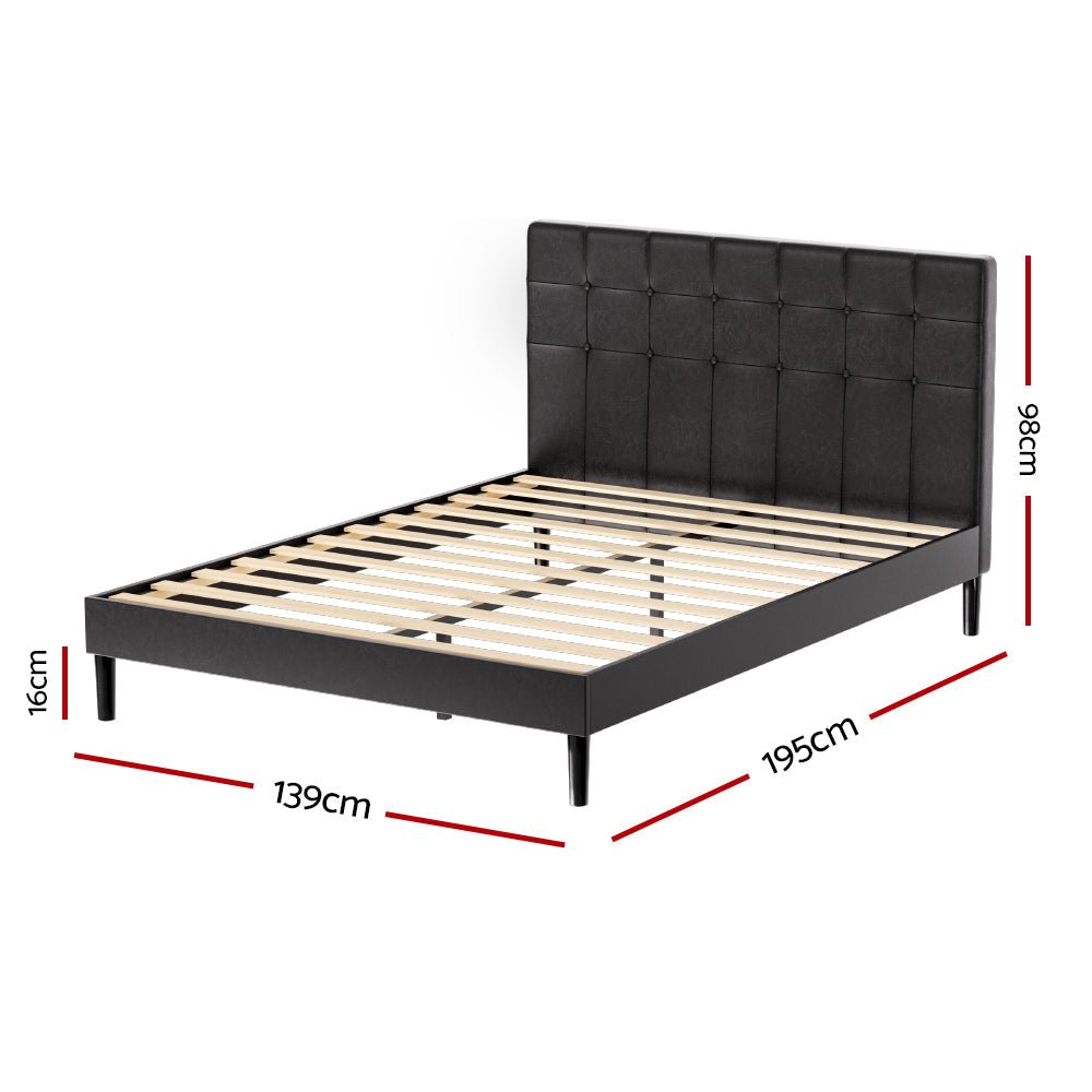 Double Package | Manly LED Bed Frame Black & Bonita Pillow Top Mattress (Medium Firm) - Baby & Kids > Kid's Furniture > Kid's Beds & Bed Frames - Bedzy Australia