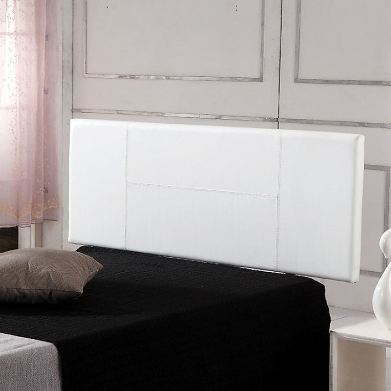 Double Size | PU Leather Bed Headboard Bedhead (White) - Bedzy Australia