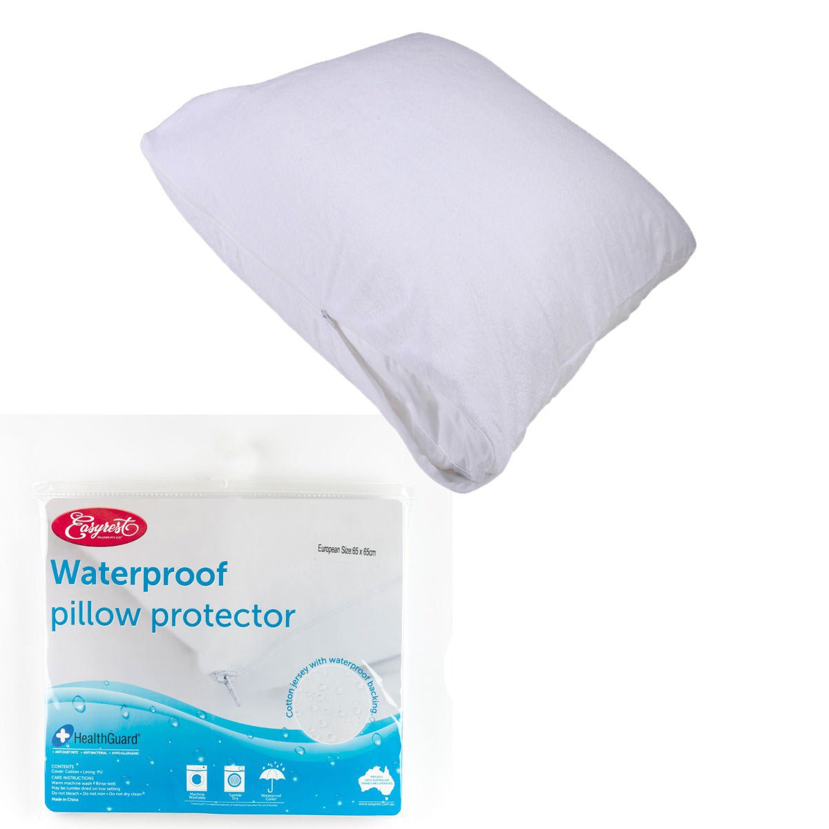 Easyrest Cotton Jersey Waterproof European Pillow Protector - Home & Garden > Decor - Bedzy Australia