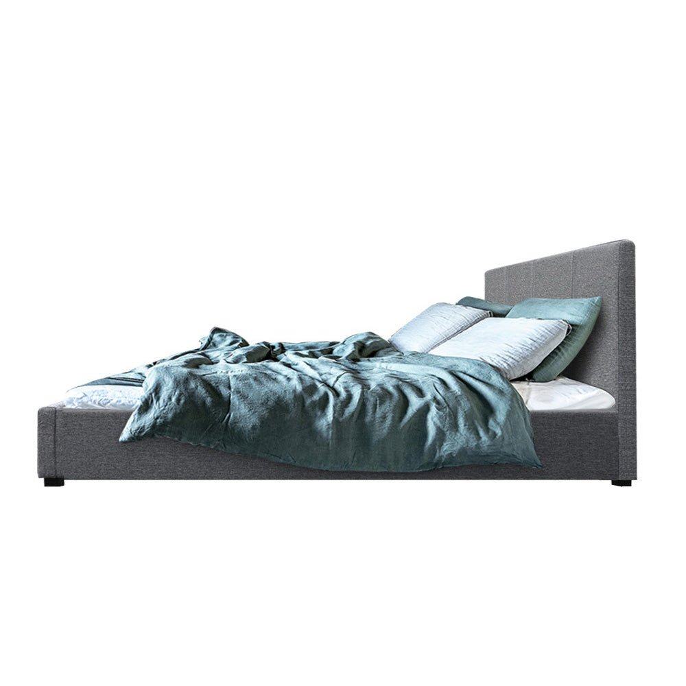 Elwood Storage Double Bed Frame Grey - Bedzy Australia