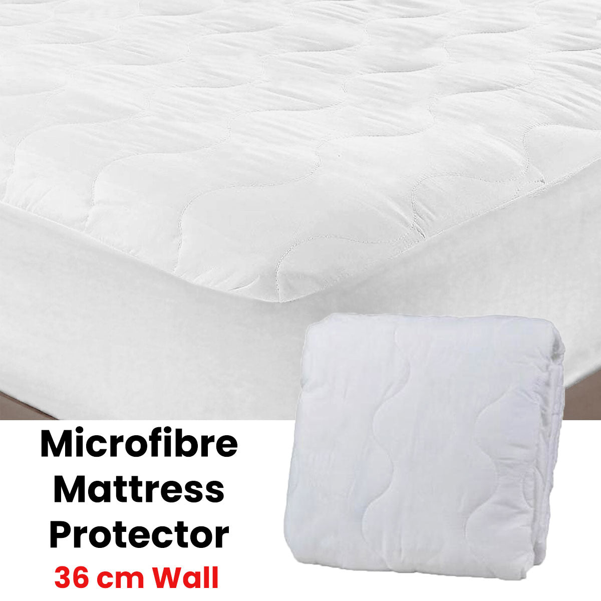 Essentially Home Living Microfibre Quilted Fitted Mattress Protector - DOUBLE - Home & Garden > Bedding - Bedzy Australia