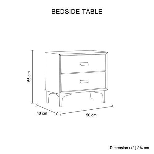 Estella Bedside Table MDF Construction Fabric Upholstery Iron Feet - Furniture > Bar Stools & Chairs > Arm Chairs & Recliners - Bedzy Australia