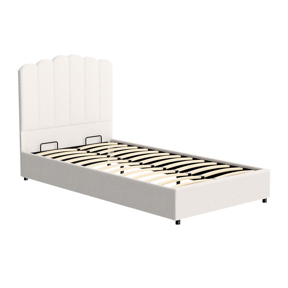 Fion King Single Boucle Storage Bed - Baby & Kids > Kid's Furniture > Kid's Beds & Bed Frames - Bedzy Australia