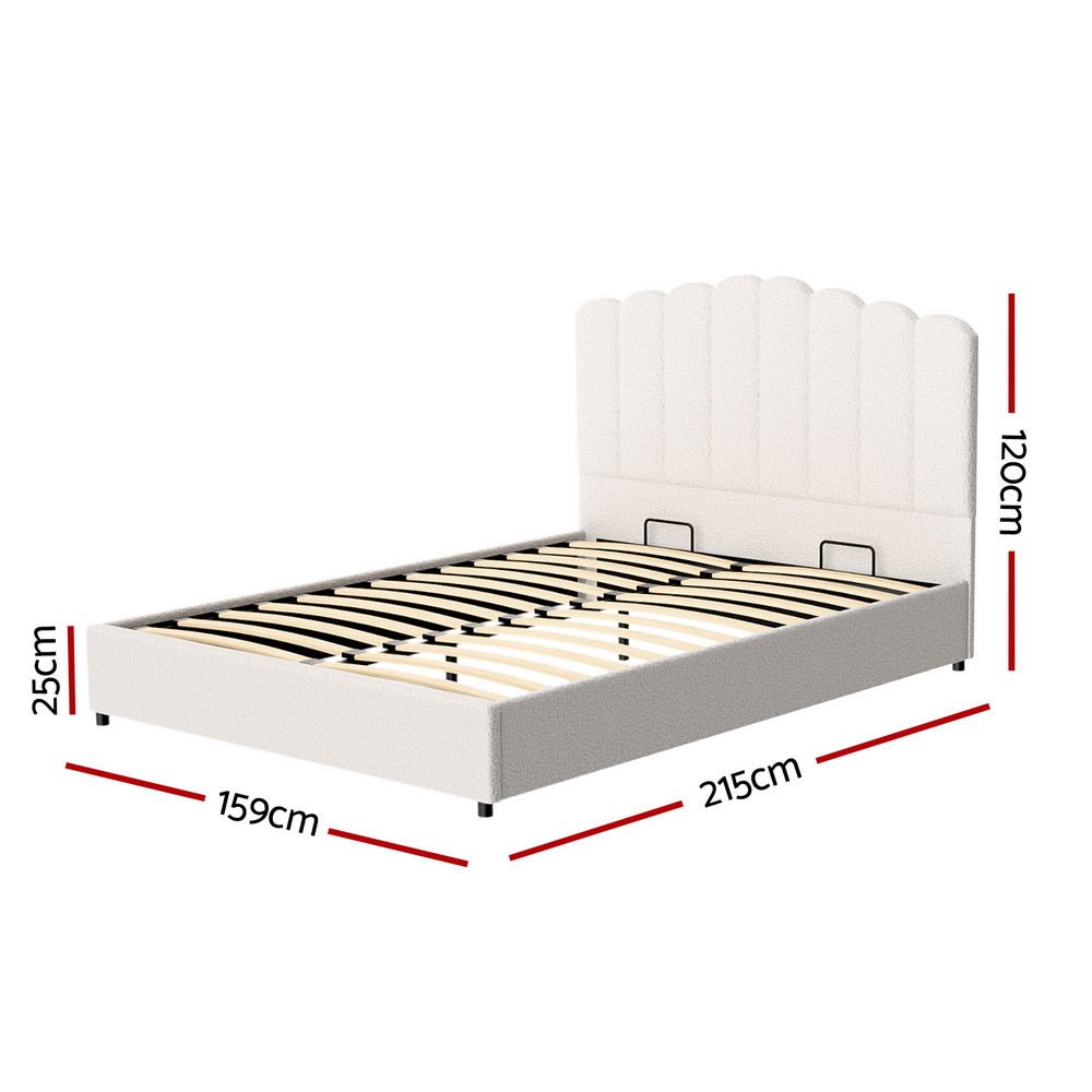 Fion Queen Boucle Storage Bed - Baby & Kids > Kid's Furniture > Kid's Beds & Bed Frames - Bedzy Australia