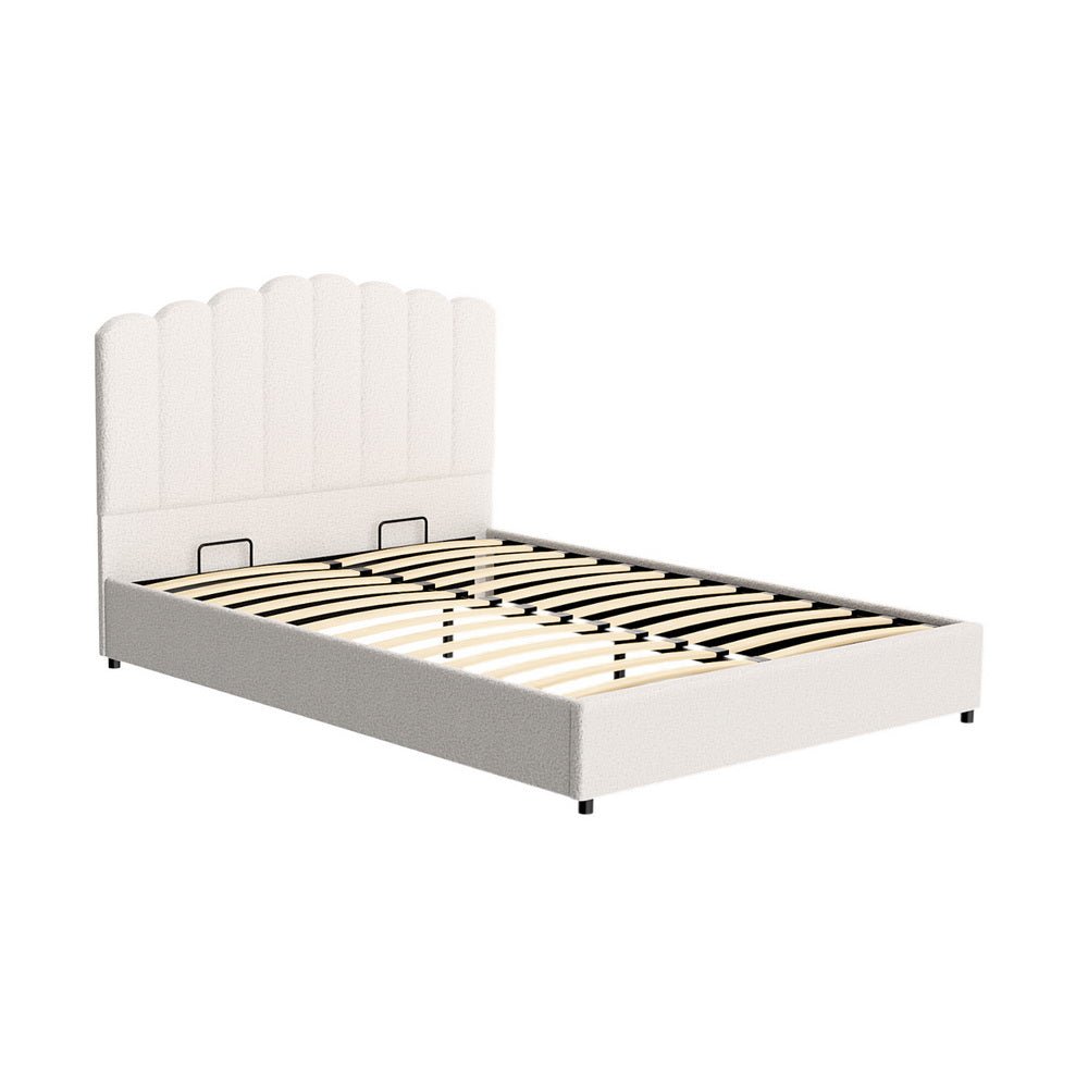 Fion Queen Boucle Storage Bed - Baby & Kids > Kid's Furniture > Kid's Beds & Bed Frames - Bedzy Australia