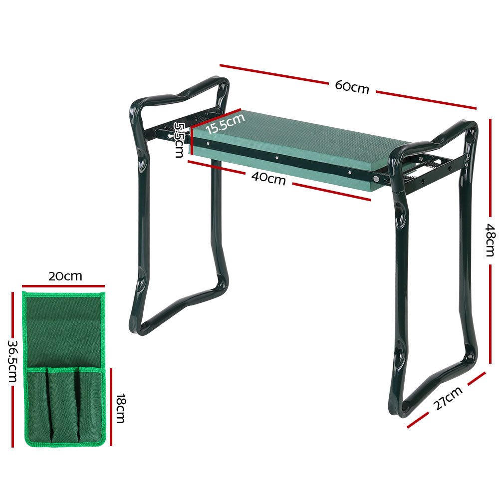 Garden Kneeler 3-in-1 Padded Seat Stool Outdoor Bench Knee Pad Foldable - Home & Garden > Garden Tools - Bedzy Australia