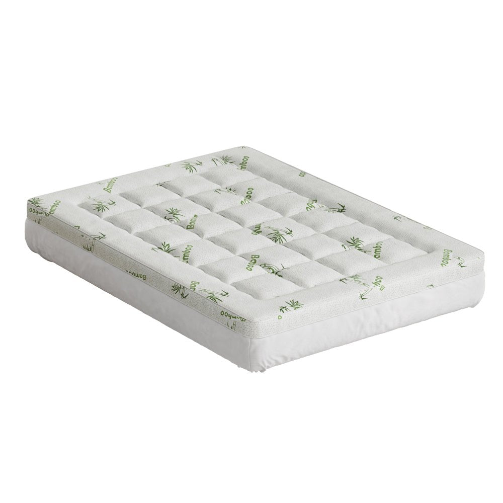 Giselle Bedding Mattress Topper Pillowtop Bamboo 7.5cm Double - Furniture > Mattresses > Mattress Toppers - Bedzy Australia