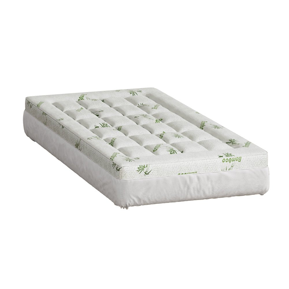 Giselle Bedding Mattress Topper Pillowtop Bamboo 7.5cm Single - Furniture > Mattresses > Mattress Toppers - Bedzy Australia