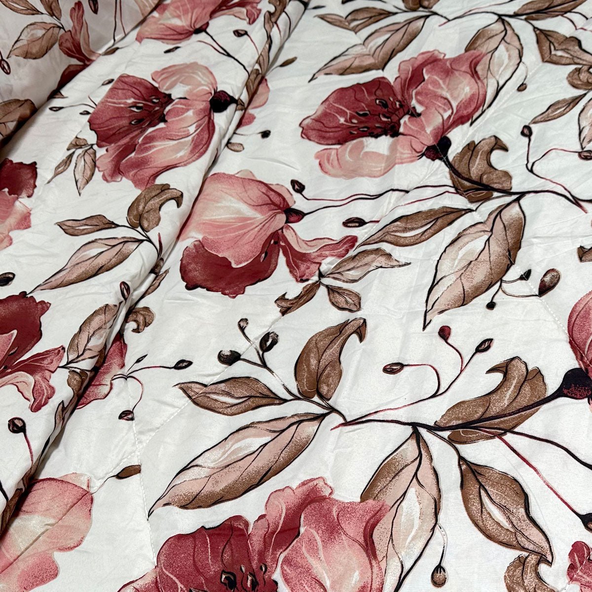 Hotel Living 3 Pce Light Weight Comforter Set Queen/King Corbett Floral Autumn - Home & Garden > Bedding - Bedzy Australia