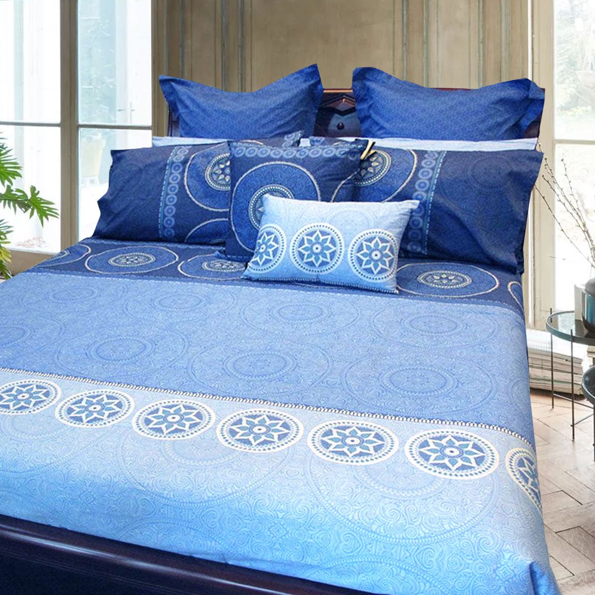 Hotel Living Bazaar Quilt Cover Set BLUE - King - Home & Garden > Bedding - Bedzy Australia