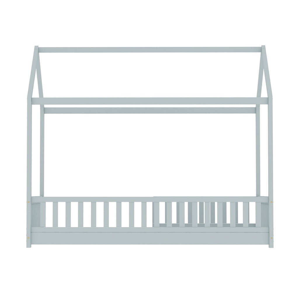 House Style Kids Single Bed Frame - Grey - Furniture > Bedroom - Bedzy Australia