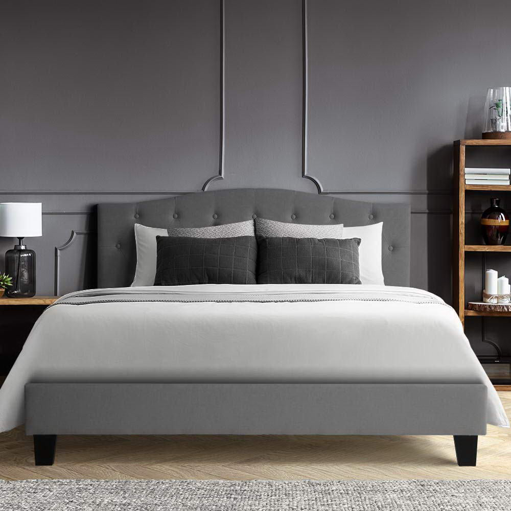 Jervis Double Bed Frame Grey - Bedzy Australia