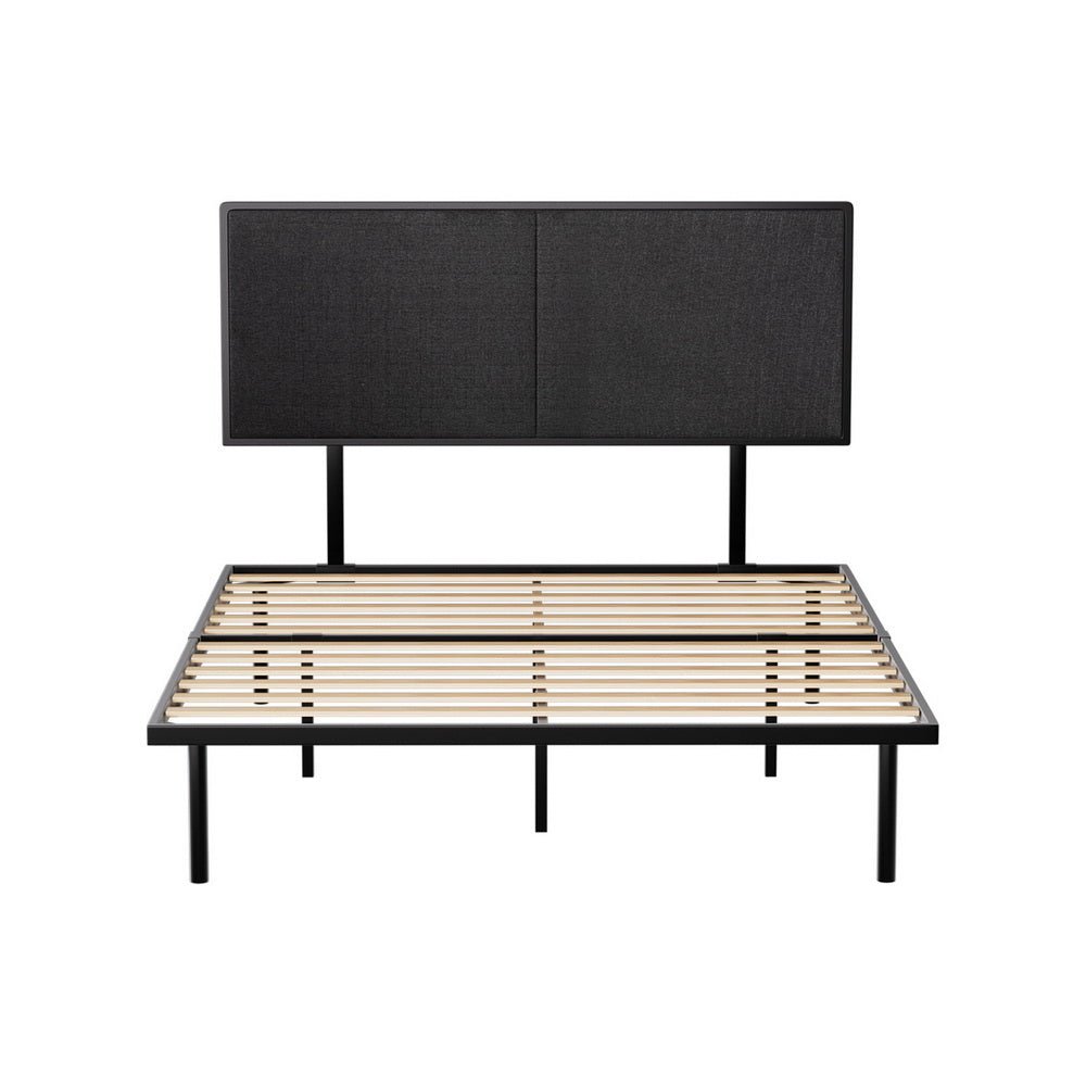 Kembla Metal Queen Bed Frame Black - Furniture > Bedroom - Bedzy Australia