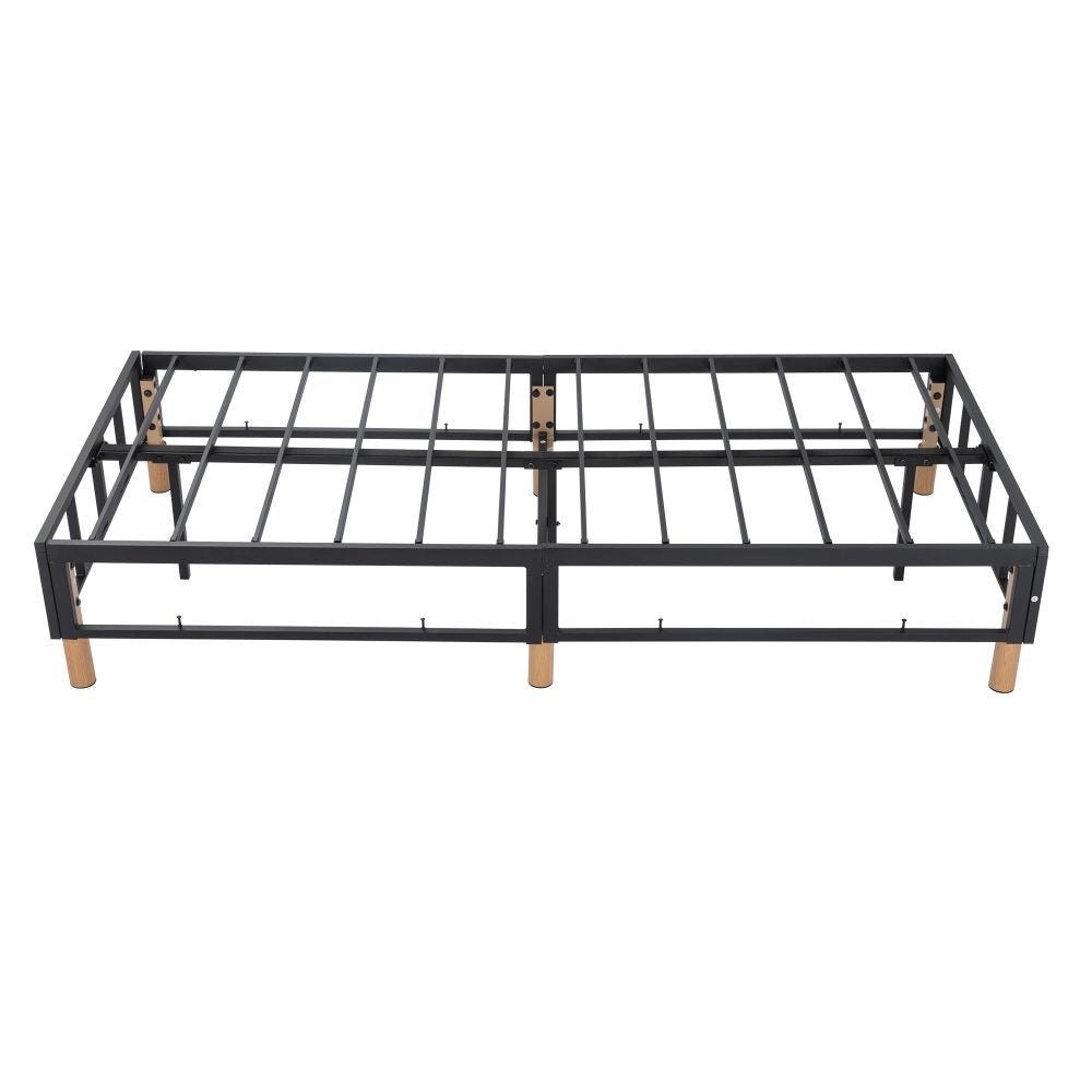 King Metal Bed Frame Mattress Foundation - Blue - Furniture > Bedroom - Bedzy Australia