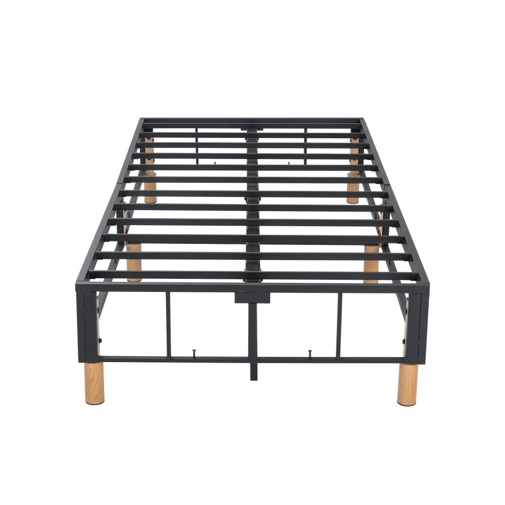 King Metal Bed Frame Mattress Foundation - Blue - Furniture > Bedroom - Bedzy Australia