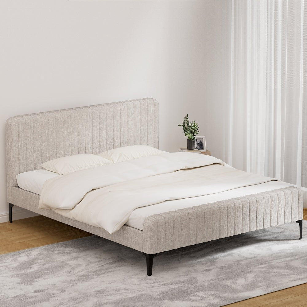 King Package | Burleigh Bed Frame Beige & Bonita Euro Top Mattress (Medium Firm) - Baby & Kids > Kid's Furniture > Kid's Beds & Bed Frames - Bedzy Australia