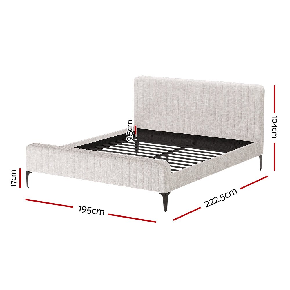 King Package | Burleigh Bed Frame Beige & Bonita Euro Top Mattress (Medium Firm) - Baby & Kids > Kid's Furniture > Kid's Beds & Bed Frames - Bedzy Australia