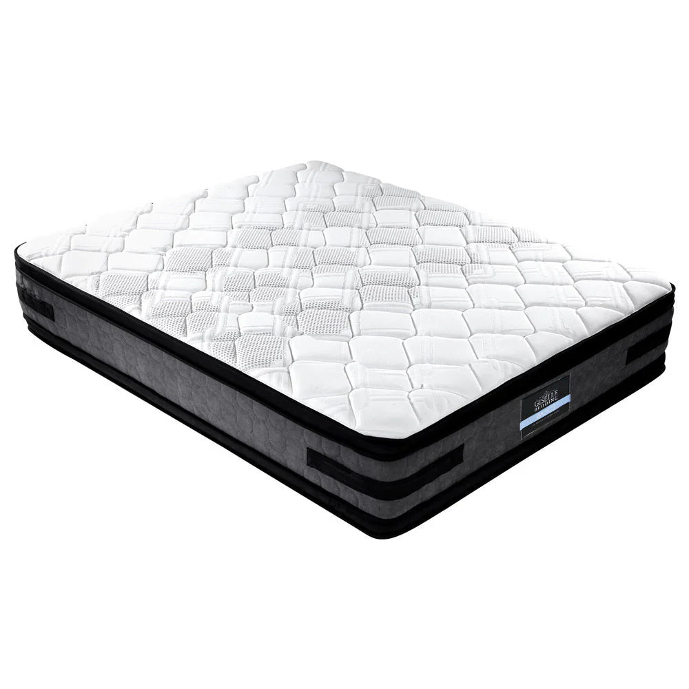 King Premium Package | Bedzy Luxe Halcyon Bed Frame Black, Luna Series Euro Top Mattress (Medium Firm) & Bamboo Mattress Topper! - Bedzy Australia