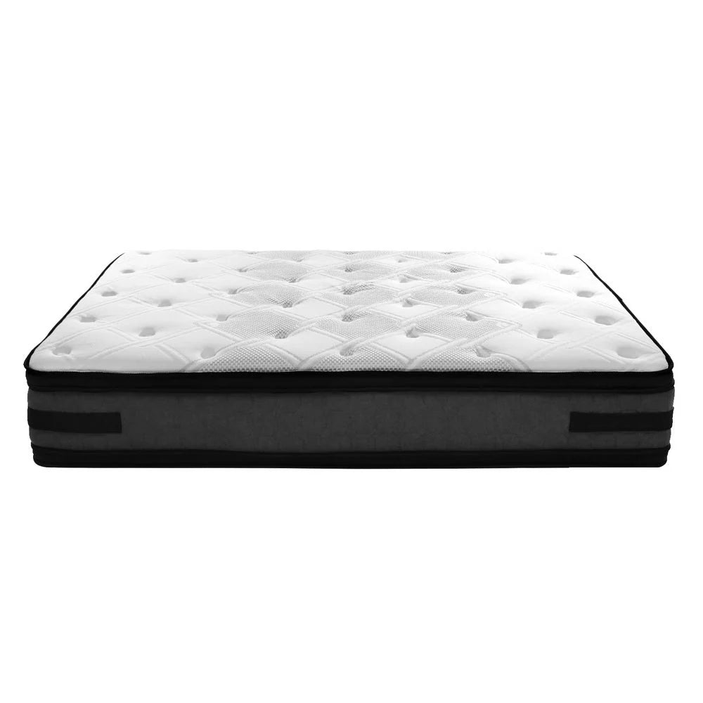 King Premium Package | Bedzy Luxe Halcyon Bed Frame Black, Luna Series Euro Top Mattress (Medium Firm) & Bamboo Mattress Topper! - Bedzy Australia