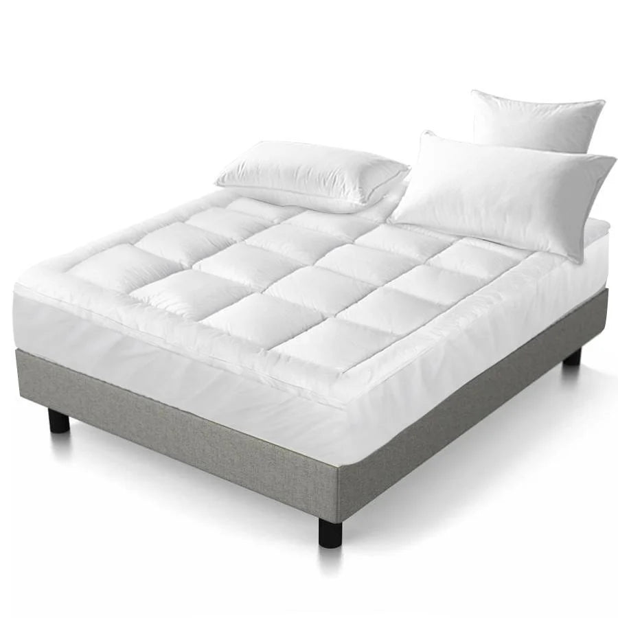 King Premium Package | Bedzy Luxe Halcyon Bed Frame Black, Luna Series Euro Top Mattress (Medium Firm) & Bamboo Mattress Topper! - Bedzy Australia