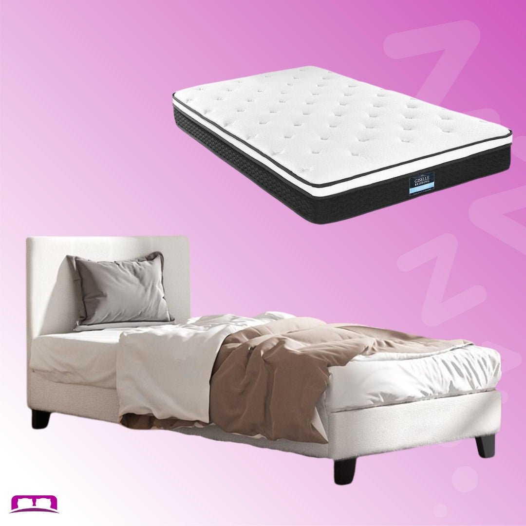 King Single Package | Coogee King Single Bed Frame & Bonita Euro Top Mattress (Medium Firm) - Bedzy Australia