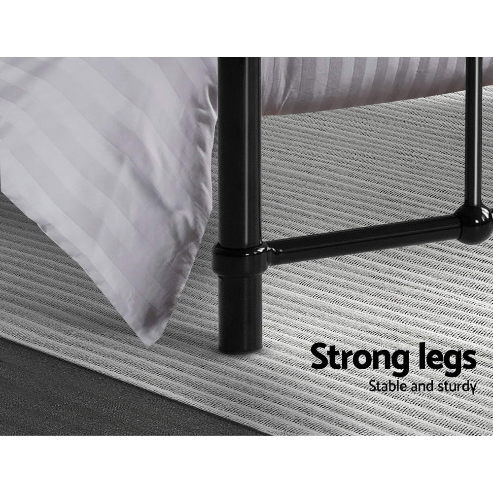 Leo Metal King Single Bed Frame Black - Bedzy Australia