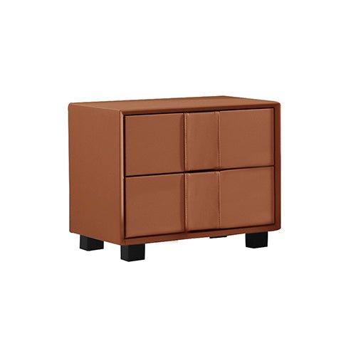 Louis Bedside Table MDF With PU Leather Wooden Legs - Furniture > Bedroom > Bedside Tables - Bedzy Australia