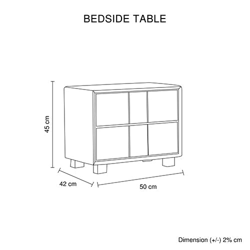 Louis Bedside Table MDF With PU Leather Wooden Legs - Furniture > Bedroom > Bedside Tables - Bedzy Australia