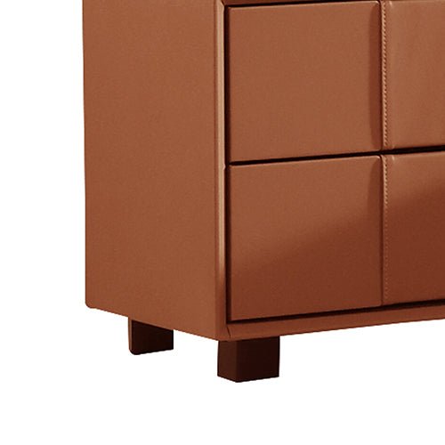 Louis Bedside Table MDF With PU Leather Wooden Legs - Furniture > Bedroom > Bedside Tables - Bedzy Australia