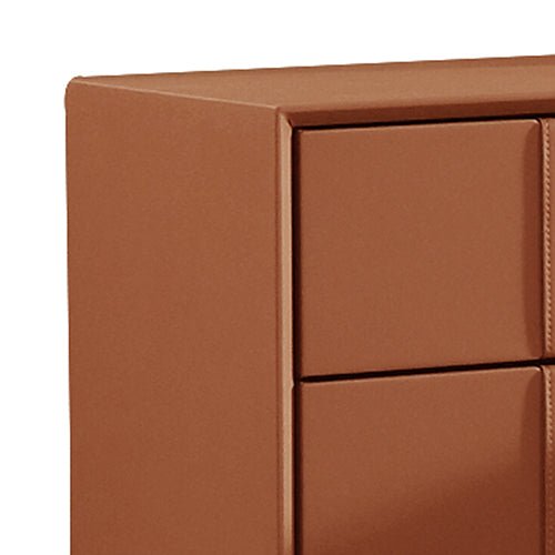 Louis Bedside Table MDF With PU Leather Wooden Legs - Furniture > Bedroom > Bedside Tables - Bedzy Australia