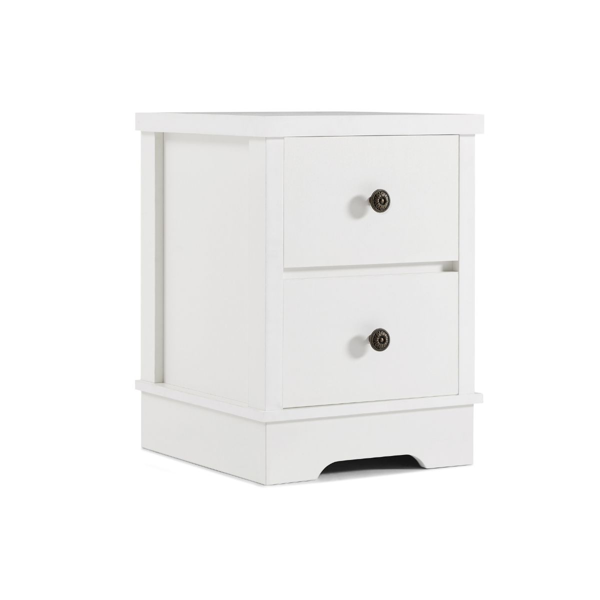 Margaux White Coastal Style Bedside Table - Bedzy Australia