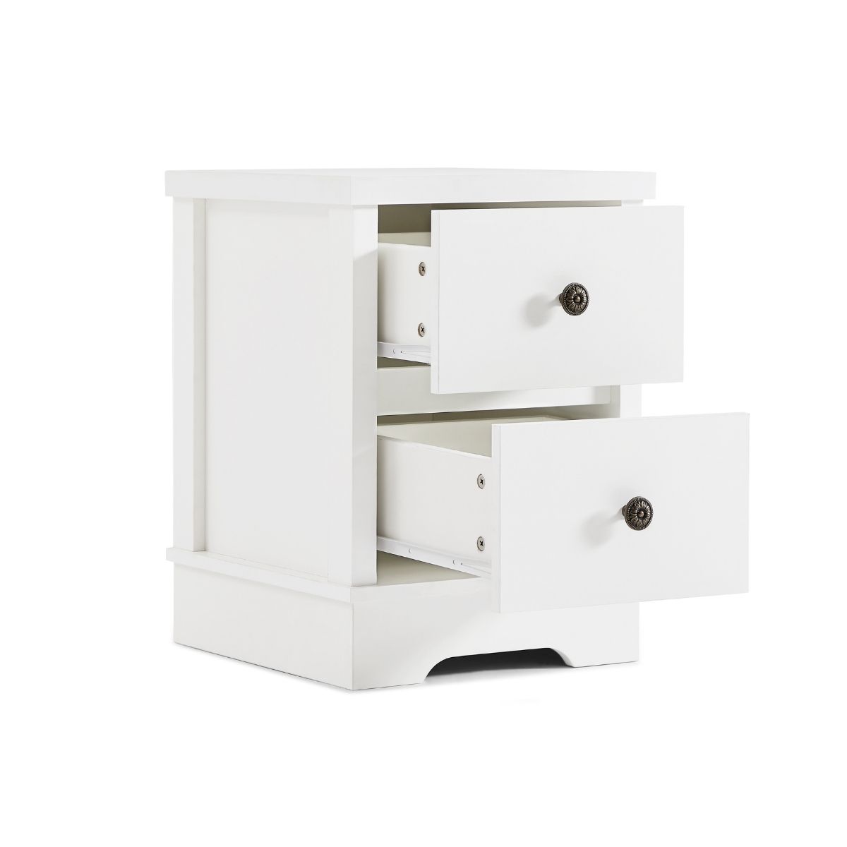 Margaux White Coastal Style Bedside Table - Bedzy Australia