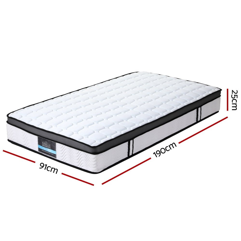 Mattress Cool Gel Foam 25cm Single - Furniture > Mattresses > Single Mattress - Bedzy Australia