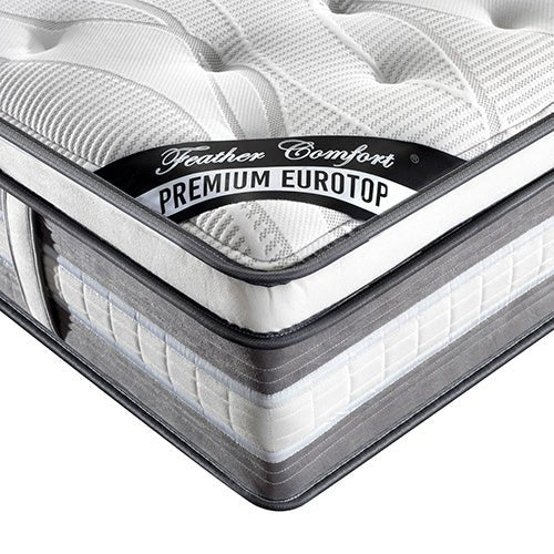 Mattress Euro Top Double Size Pocket Spring Coil with Knitted Fabric Medium Firm 34cm Thick - Furniture > Mattresses - Bedzy Australia