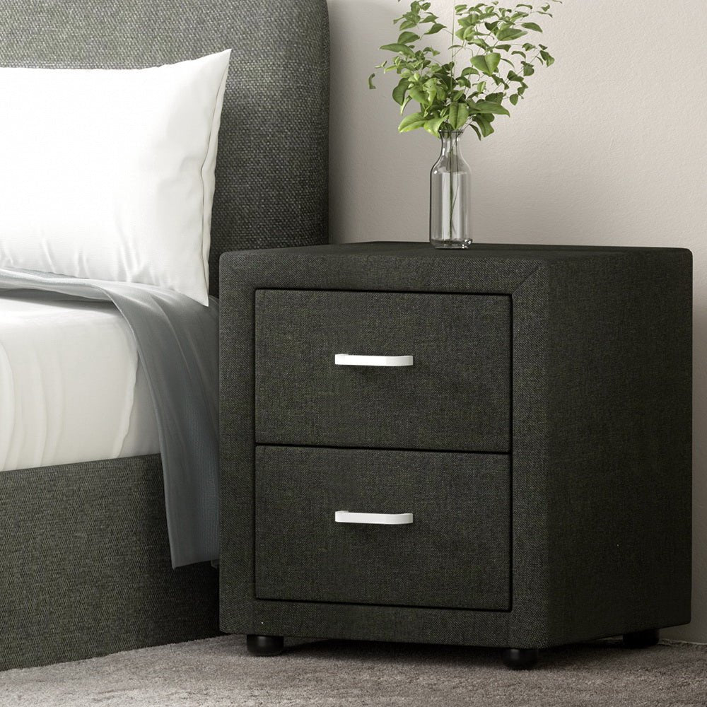 Moda Bedside Table Charcoal - Bedzy Australia