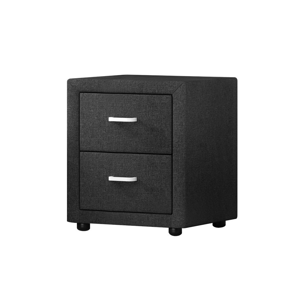 Moda Bedside Table Charcoal - Bedzy Australia