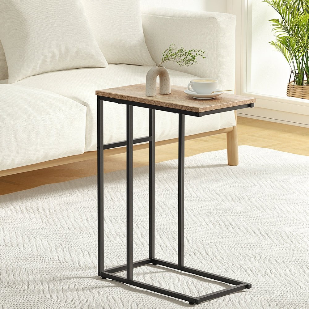 Multiuse Coffee Side Table Laptop Stand Bedside Tables Wooden Metal Frame - Bedzy Australia