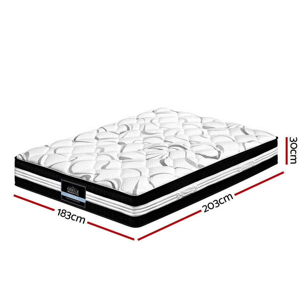 Mykonos Euro Top Pocket Spring Mattress 30cm Thick - King - Bedzy Australia