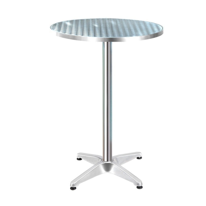Outdoor Bar Table Adjustable Aluminium Round 70/110cm - Furniture > Outdoor - Bedzy Australia