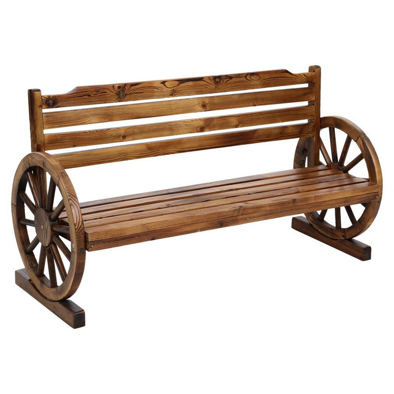 Outdoor Garden Bench Wooden 3 Seat Wagon Chair Lounge Patio Furniture - Furniture > Outdoor - Bedzy Australia