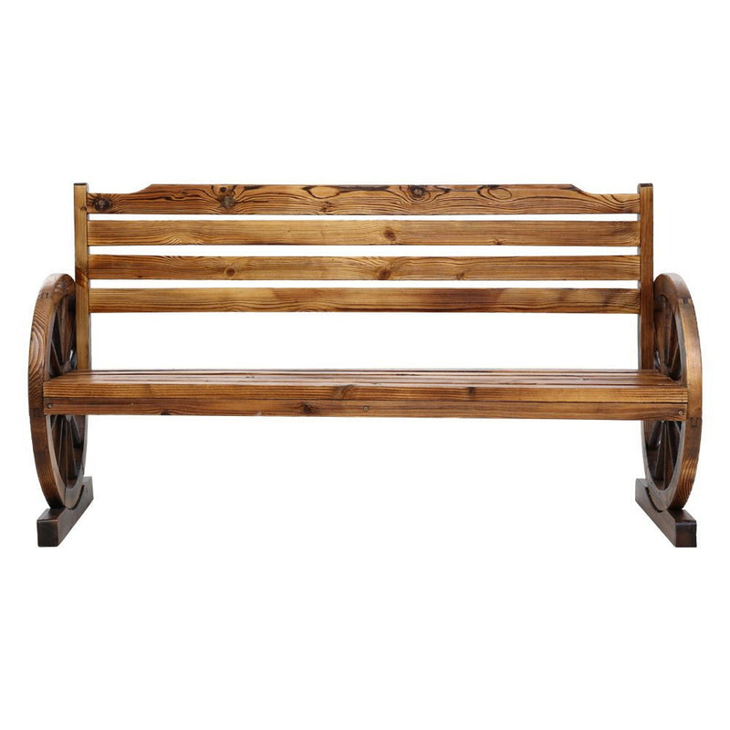 Outdoor Garden Bench Wooden 3 Seat Wagon Chair Lounge Patio Furniture - Furniture > Outdoor - Bedzy Australia