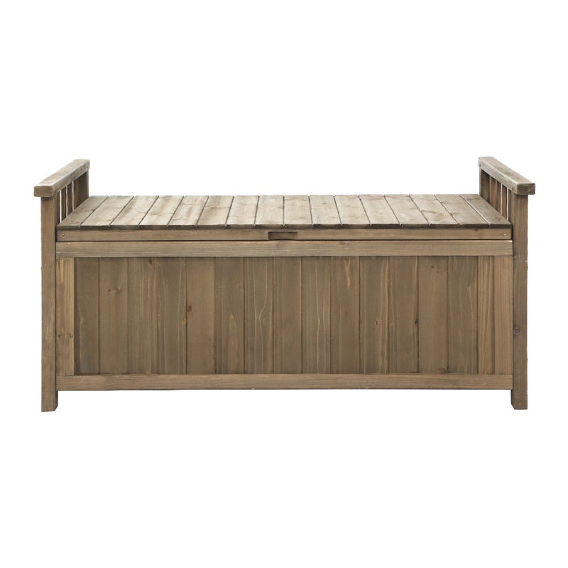 Outdoor Storage Bench Box Wooden Garden Toy Tool Sheds Patio Furniture Brown - Furniture > Outdoor - Bedzy Australia