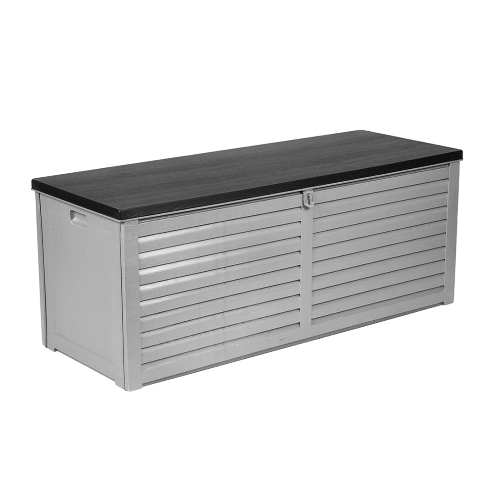 Outdoor Storage Box 390L Container Lockable Garden Bench Tools Toy Shed Black - Home & Garden > Storage - Bedzy Australia