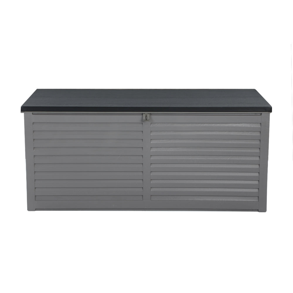 Outdoor Storage Box 490L Container Lockable Garden Bench Tools Toy Shed Black - Home & Garden > Storage - Bedzy Australia